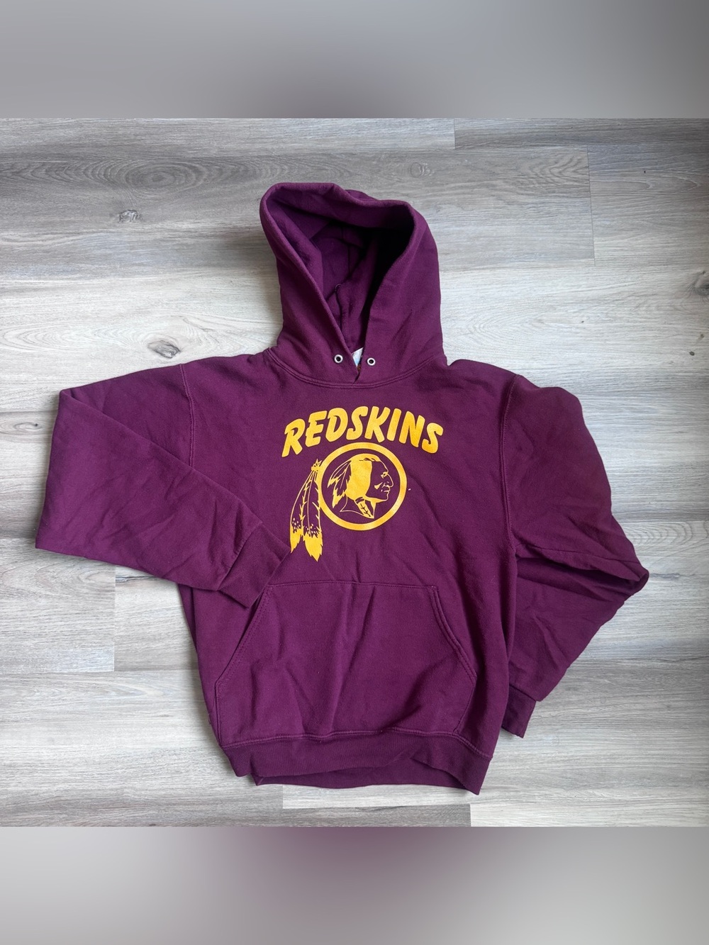 VINTAGE Redskins Hoodie Men's Small Maroon Washington Jerzees NFL Football